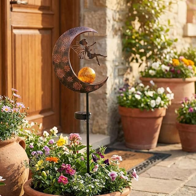 Thumbnail 2 de TERESA'S COLLECTIONS 100cm Moon Solar Garden Light