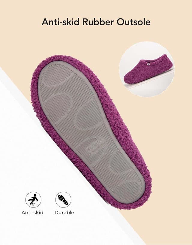 Detalle 2 de VeraCosy women’s fuzzy slippers with memory foam and non-slip rubber sole