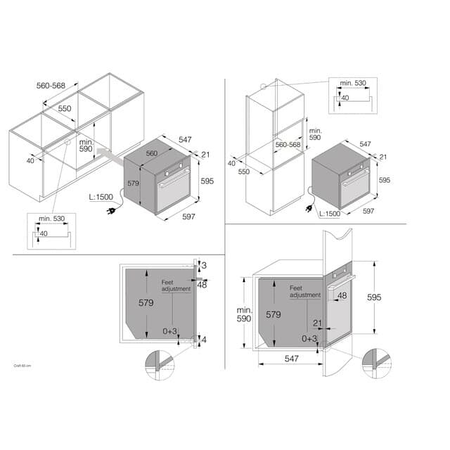 Detalle de Asko OT8637S horno multifunción con sonda térmica