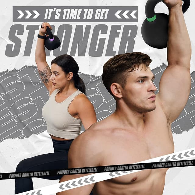 Thumbnail 6 de Yes4All kettlebell in ghisa da competizione, rivestite in polvere, impugnatura lunga (4–32 kg)