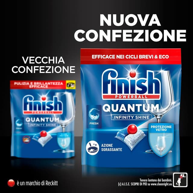 Detalle 2 de Finish Quantum Infinity Shine 83 pastiglie lavastoviglie