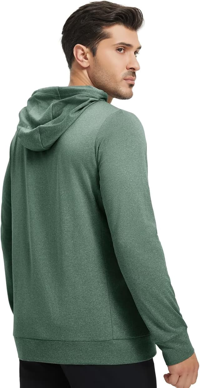 Detalle de M MAELREG Mens Performance Lightweight Pullover Hoodie (Moisture-Wicking, 2-Pocket, UPF 30+)