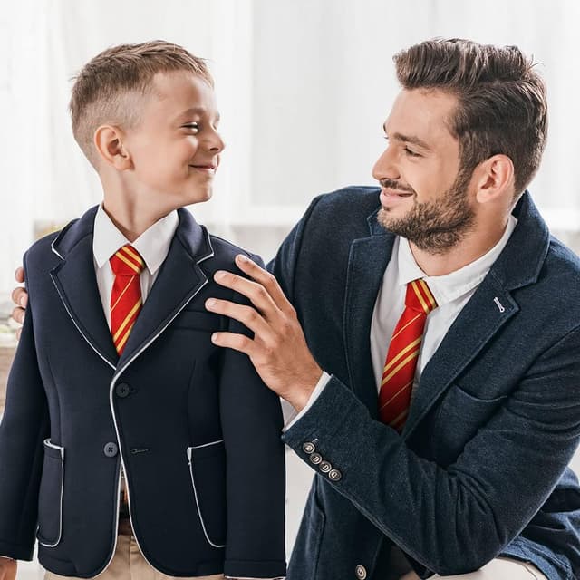 Detalle de Aomig Zauberer-Krawatte Kostüm für Kinder – gestreifte Cosplay-Krawatte für Fasching, Karneval & Halloween