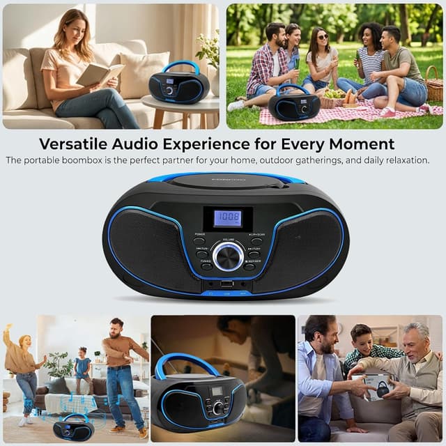 Thumbnail 6 de LONPOO Lettore CD Boombox portatile LP-D02