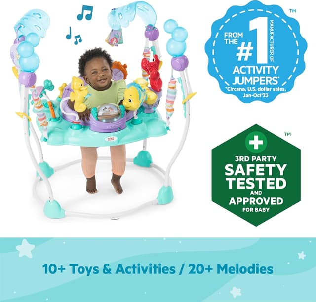 Detalle de Bright Starts Sea of Activities, Saltador de Bebés Ariel Disney🧜♀