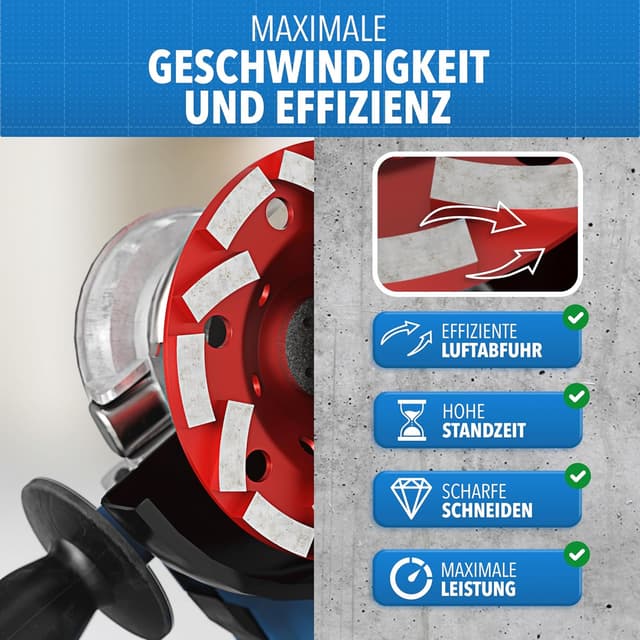 Detalle de Betonschleifer mit 125-mm-Schleiftopf (125×22,2×20) für Betonfräse/Estrichschleifen