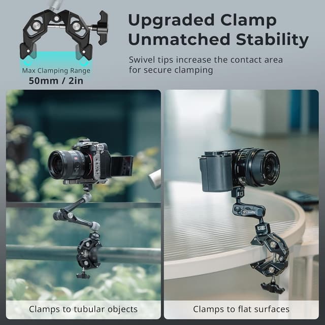 Detalle de SMALLRIG 5319 : pince de montage en forme de crabe pour appareil photo (surfaces plates ou rondes)