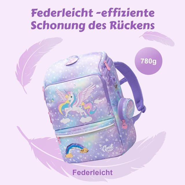 Detalle de GMT for Kids Schulranzen Set 6-teilig (22 l) – ergonomische, ultraleichte Schultasche für 1.–4. Klasse