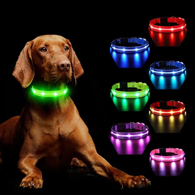 Detalle de MASBRILL Light Up Dog Collar 8 modes