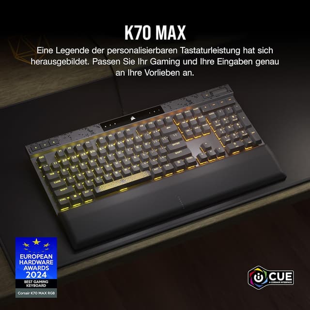 Detalle 2 de CORSAIR K70 MAX RGB mechanische Gaming‑Tastatur ⌨