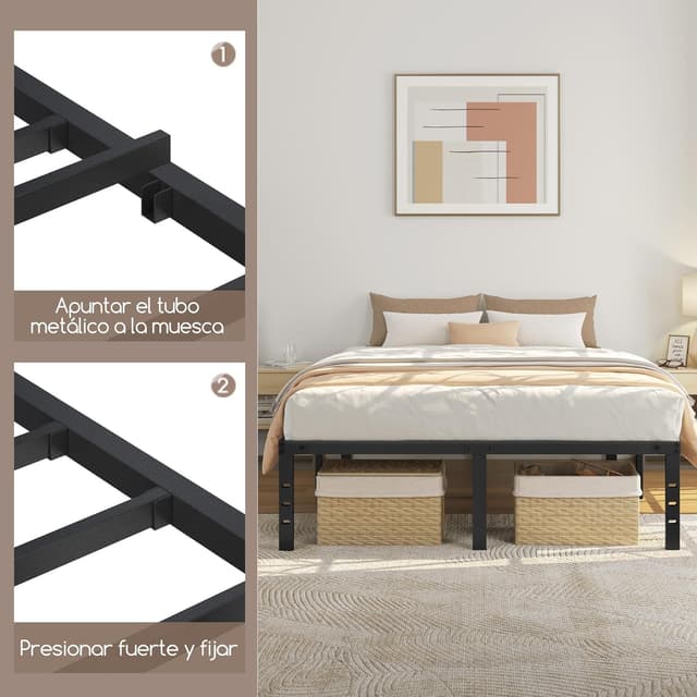 Detalle 2 de Yaheetech Bastidor de Cama Metálico 160x200 cm