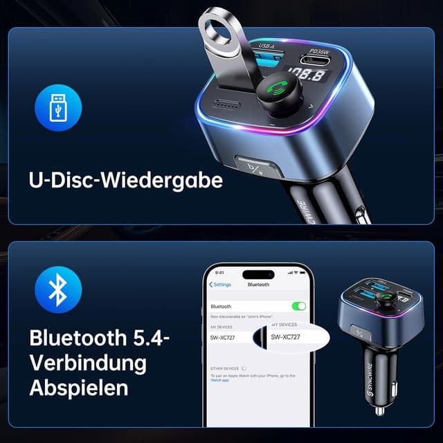 Thumbnail 5 de SYNCWIRE FM Transmitter 48W für Auto