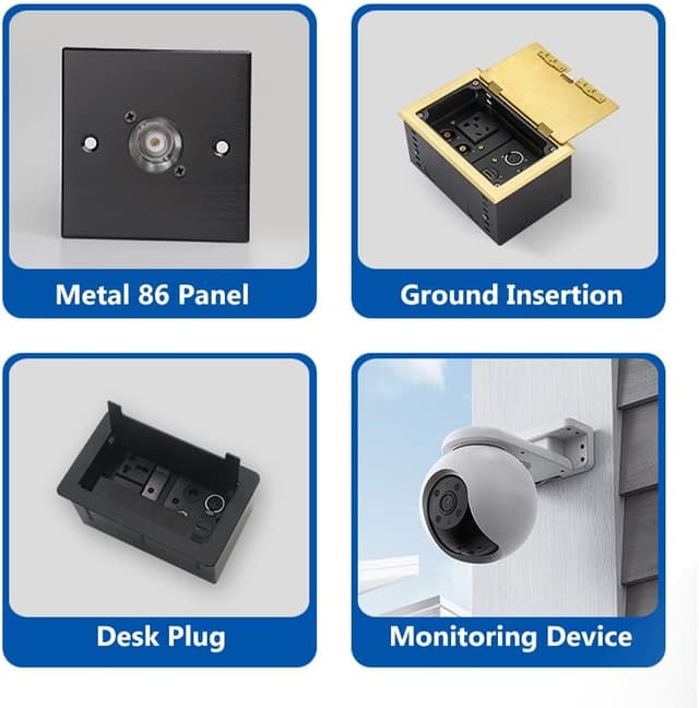 Detalle de PENGLIN D-Type BNC Panel Mount Connector (50 Ohm) – Female-to-Female Pass-Through Coax Adapter