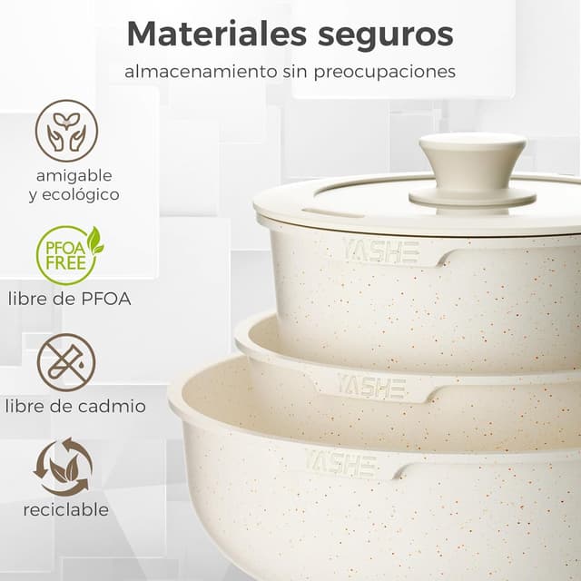Thumbnail 5 de YASHE 9 piezas ollas y sartenes antiadherentes