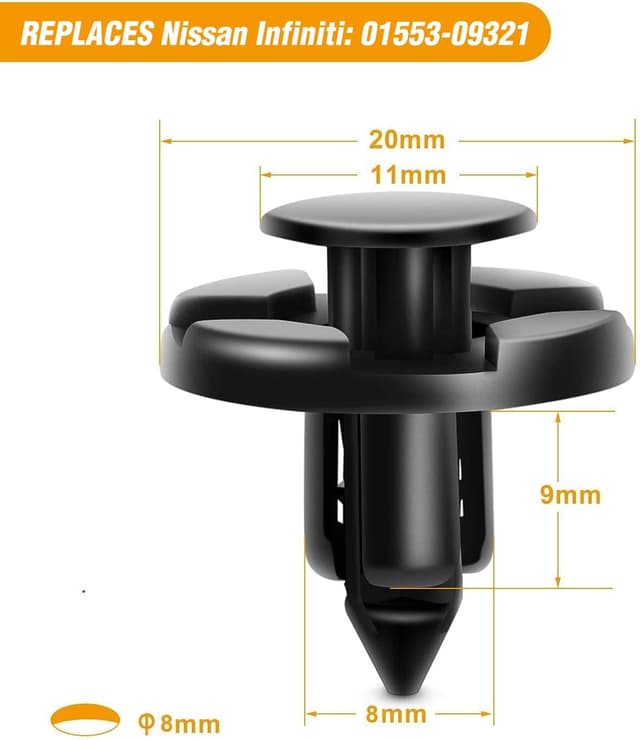 Detalle de GOOACC 100-Piece Push-Type Retainer Clips (7mm, 8mm, 10mm) for Subaru + Bonus Remover