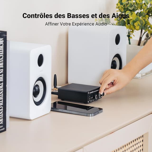 Detalle de Fosi Audio BT20A : ampli Bluetooth stéréo 2 canaux 100 W x2 (classe D) pour enceintes Hi-Fi