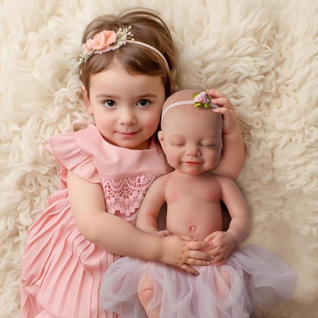 Detalle 2 de BABESIDE Lifelike Reborn Baby Doll 16" Full Platinum Silicone (Sleeping Baby Girl)
