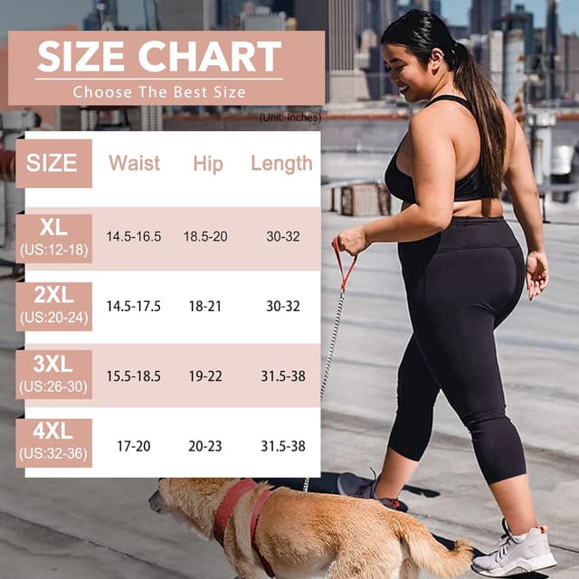 Detalle de 3-Pack Women’s Plus Size Capri Leggings with High Waist Tummy Control (XL–4X)