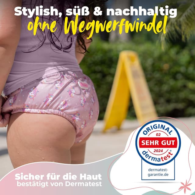 Detalle 2 de KIDVERSE Schwimmwindel Baby Badehose (wiederverwendbar) ab 6 bis 12 Monate inkl. Tragetasche