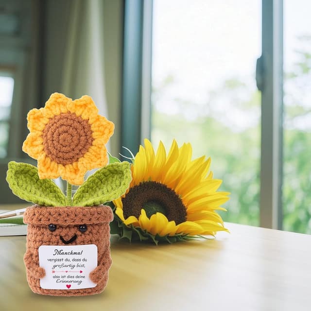 Thumbnail 4 de Aruigu Gestrickte Sonnenblume Geschenk 6 x 14 cm