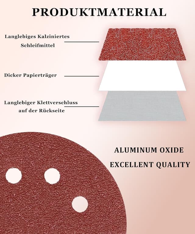 Detalle de 125 mm Schleifpapier P220 mit Klett, 110 Stück
