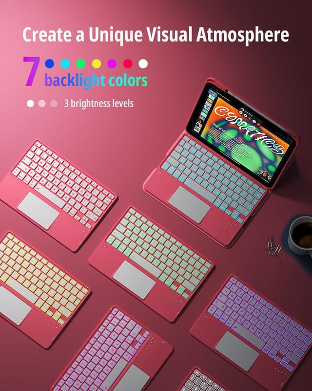 Detalle de CACOE 360 Rotating Keyboard Case for iPad (A16) 11th/10th Generation with Touchpad