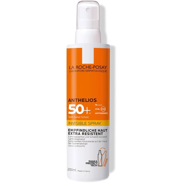 Detalle de La Roche-Posay Anthelios Invisible Spray LSF 50+ – parfümfreier Sonnenschutz für empfindliche und sonnenallergische Haut (200 ml)