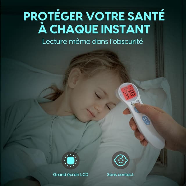 Thumbnail 4 de Thermomètre frontal sans contact 3s pour bébé et adulte 📟