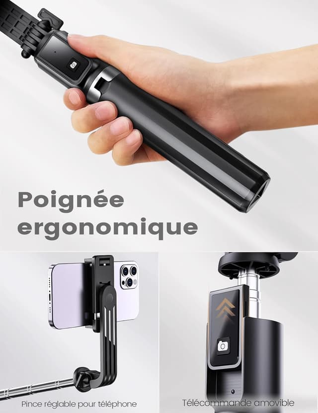 Thumbnail 2 de ANXRE Perche selfie trépied 106 cm pour smartphone 🎥