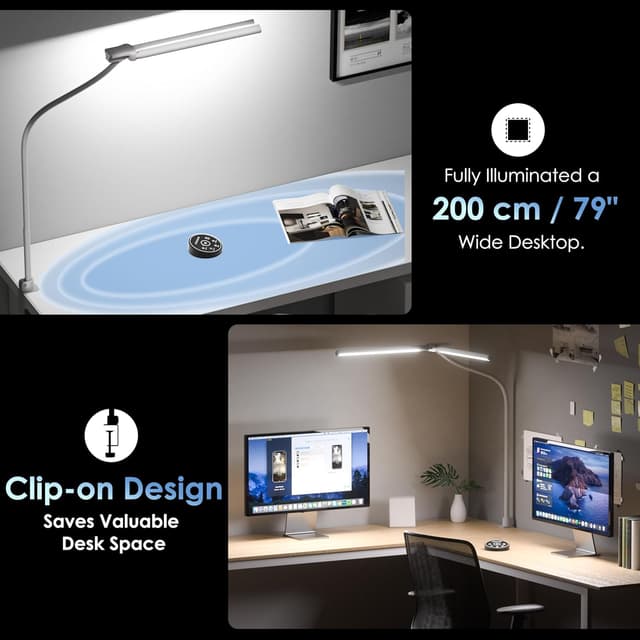 Thumbnail 4 de EYOCEAN Schreibtischlampe Doppelkopf 80 cm