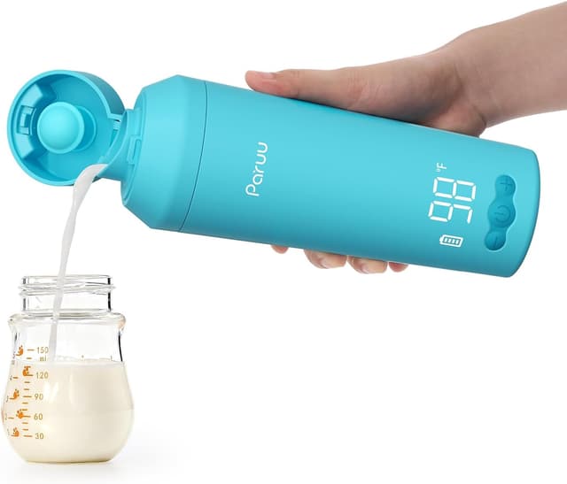 Detalle de Paruu Chauffe-biberon portable sans fil pour nomades, 350 ml, 7 niveaux, bleu