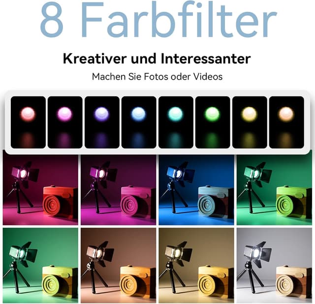 Detalle 2 de SMALLRIG LED VideoLicht 3405 (Mini Cube) mit 8 Farbfiltern, 5600K, CRI 95, dimmbar