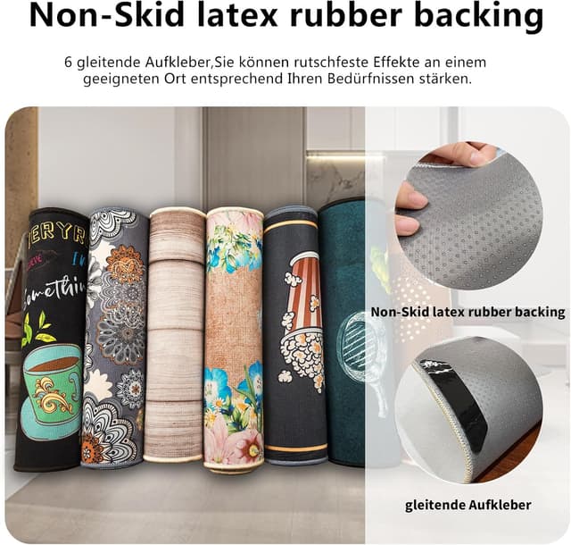 Thumbnail 6 de HZVRTN Lot de 2 tapis cuisine lavables