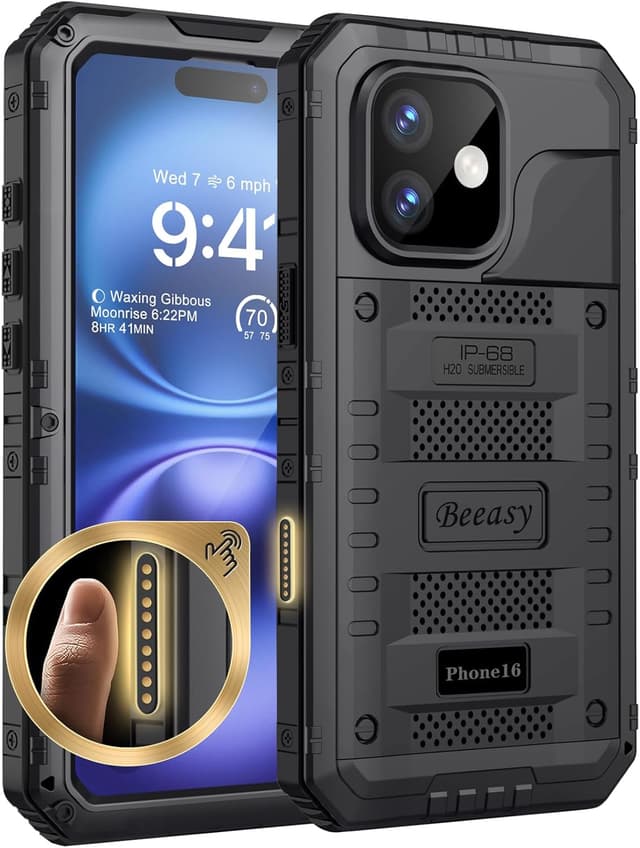 Detalle de Beeasy iPhone 16 waterproof case IP68