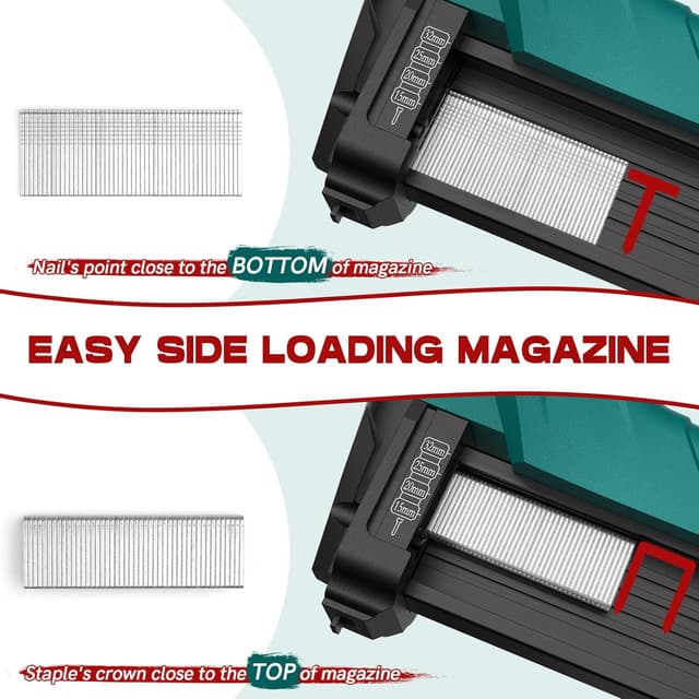 Detalle de NEU MASTER Electric Brad Nailer & Staple Gun (18G) for Upholstery, Carpentry & Woodworking