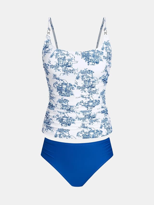 Thumbnail 6 de Tankini da donna in due pezzi con scollo a U e spalline incrociate auto-annodate CUPSHE