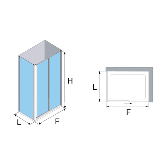 Thumbnail 2 de Profiltek EC-217 Mampara ducha 195 cm, vidrio 3/6 mm