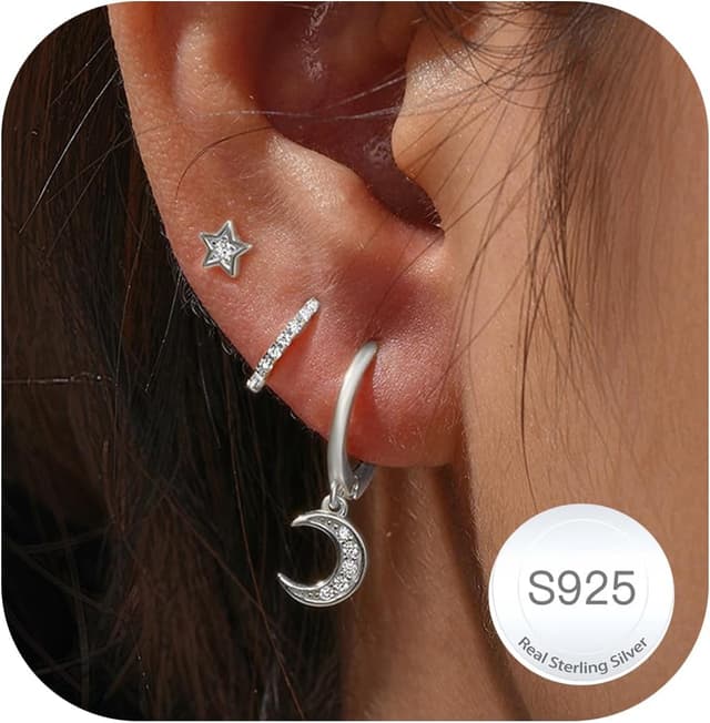 Imagen de Halora 3 Paar Ohrringe Silber 925 Set 9–10mm en OfertitasTOP