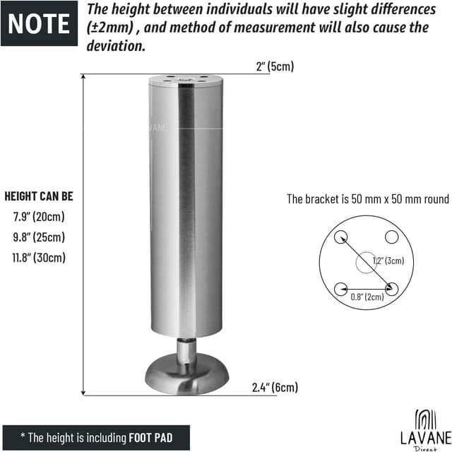 Thumbnail 4 de Edelstahl Möbelfüße La Vane 4er Set 25 cm