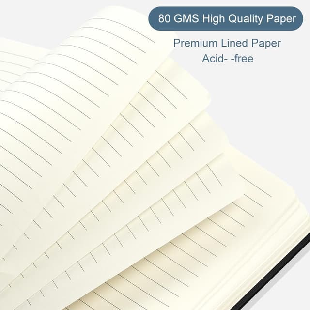 Detalle 2 de OFFCUP Carnet A5 ligné avec couverture rigide en cuir végétalien et élastique (192 pages)