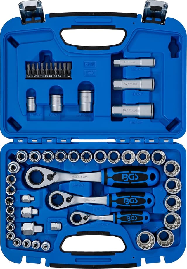 Detalle 2 de BGS 2181 Serie di bussole passanti multimpronta Gear Lock 4,5–25 mm (52 pezzi)