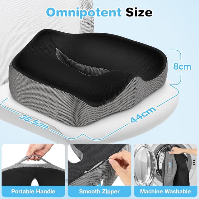 Detalle de POOTACK memory foam seat cushion pad