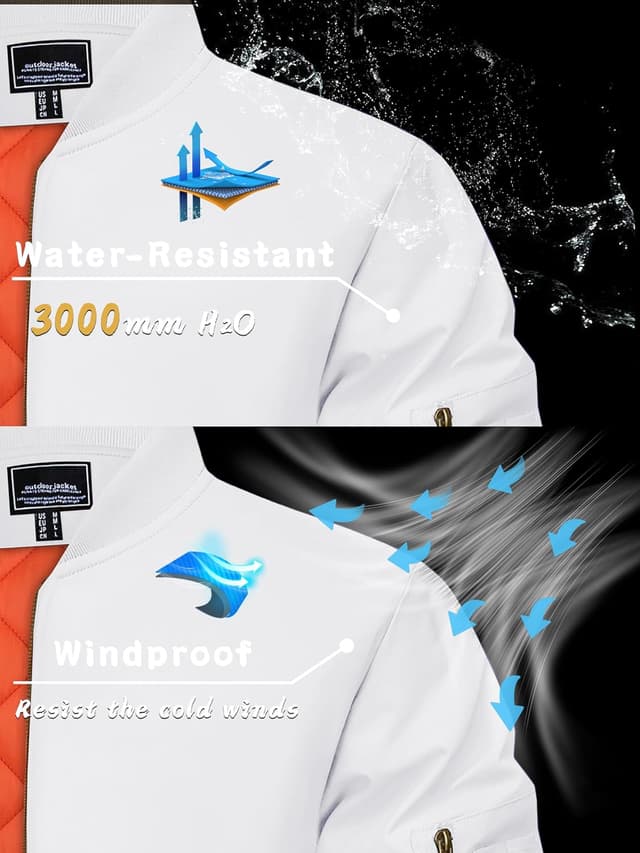 Detalle 2 de KEFITEVD Herrenjacke Bomberjacke winterwarm