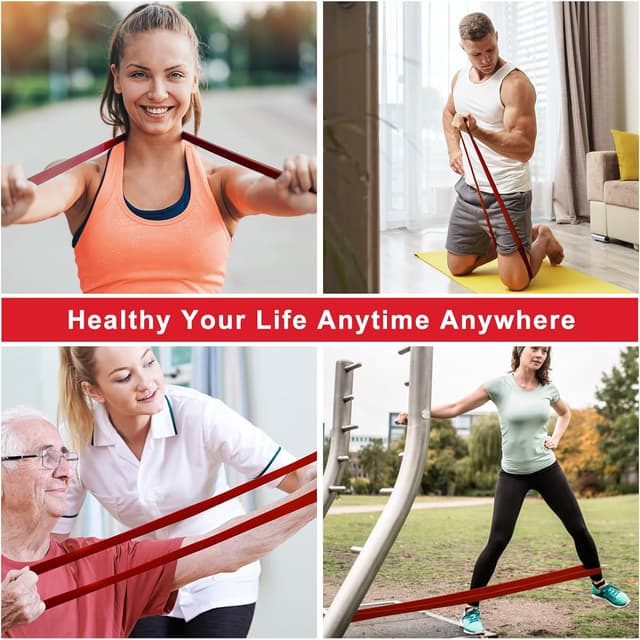 Detalle 2 de Elastici Fitness 15-100LB in lattice 100% (elastici singoli) per palestra, pilates, yoga, crossfit