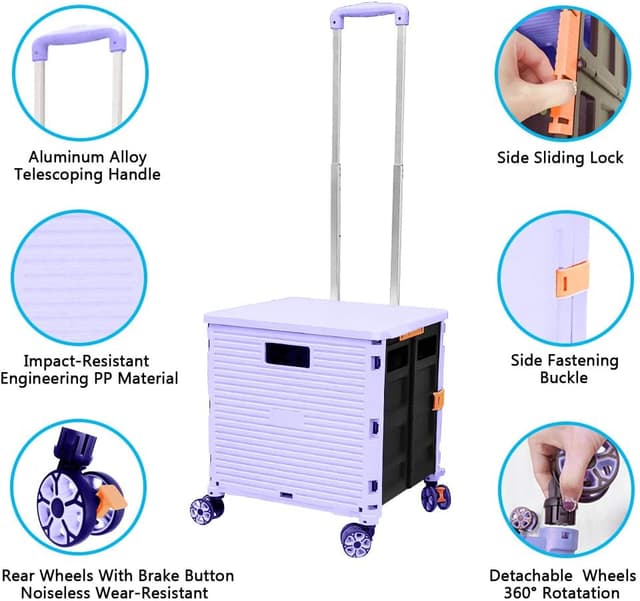 Detalle 2 de CROSS ZEBRA caddie pliable 54L violet