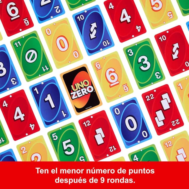Detalle de Mattel Games UNO Zero JLK16, juego de cartas 2–8 jugadores 🎲