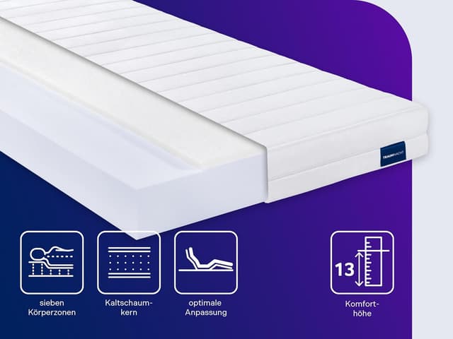 Detalle de Traumnacht Easy Comfort Kaltschaummatratze 100x200 cm (H3 mittelfest) – atmungsaktiv, hypoallergen & Öko-Tex zertifiziert