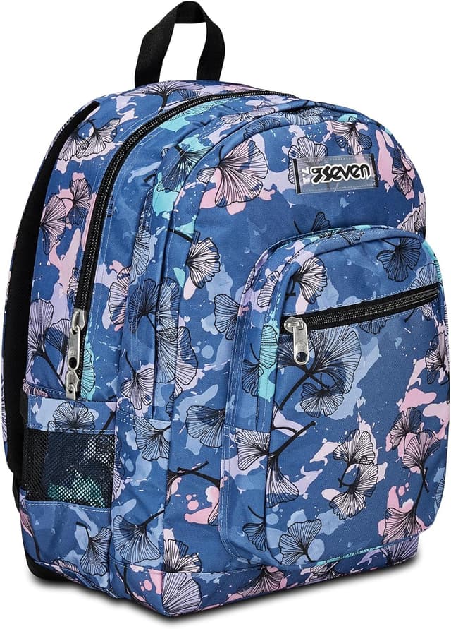 Detalle de Seven Zaino Scuola Freethink Viola Blu con USB, doppio scomparto e supporto per PC/tablet