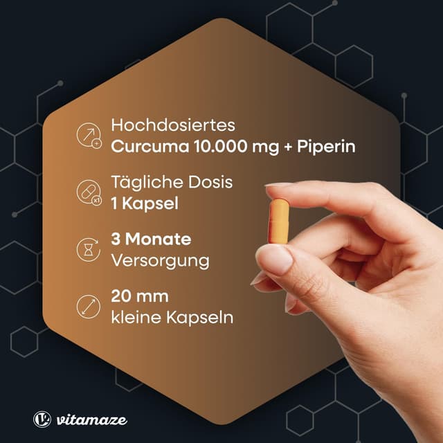 Detalle 2 de Kurkuma Kapseln 10.000 mg mit Piperin