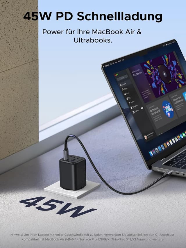 Thumbnail 6 de UGREEN 45W USB C Ladegerät 5-Port GaN